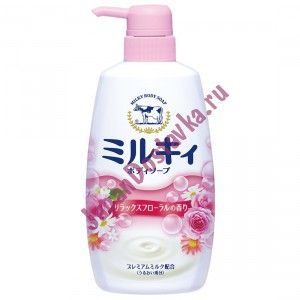 Молочное жидкое мыло для тела Milky Body Soap с тонким цветочным ароматом, COW  550 мл