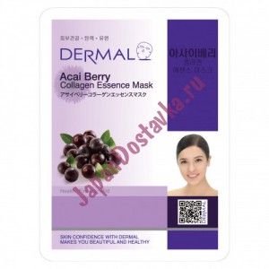 Косметическая тканевая маска с коллагеном и экстрактом ягоды асаи Acai Berry Collagen Essence Mask, DERMAL   23 мл