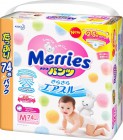 Детские подгузники-трусики, Merries M (6-11 кг), 74 шт Детские подгузники-трусики, Merries M (6-11 кг), 74 шт