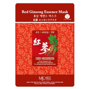 Маска для лица тканевая с экстрактом красного женьшеня Red Ginseng Essence Mask, MIJIN COSMETICS   25 г