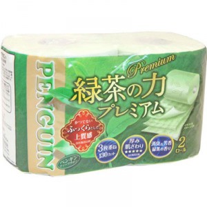 Туалетная бумага трехслойная с ароматом зеленого чая Penguin Premium, MARUTOMI  2 рулона