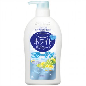 Жидкое мыло для тела с коллагеном Softymo White Body Soap Collagen Juicy Fruit с фруктовым ароматом, KOSE COSMEPORT  600 мл (диспенсер)