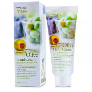 Увлажняющий крем для рук со смягчающим экстрактом оливы Olive Hand Cream, 3W CLINIC   100 мл