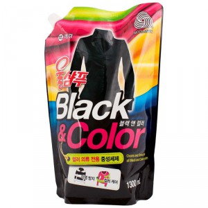 Жидкое средство для стирки черного и цветного белья Wool Shampoo Black & Color, KERASYS   1300 мл (мягкая упаковка)