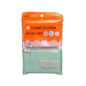 Губка для мытья посуды № 054 Crystal Scrubber (14 см х 8 см х 2 см) мягкая, SUNGBO CLEAMY  2 шт.