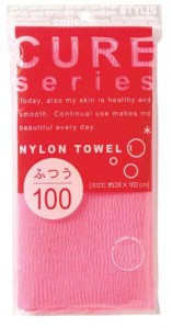 Мочалка для тела средней жесткости Cure series, OHE 100 см (розовая)