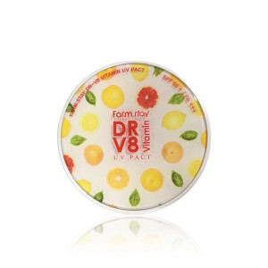 Компактная пудра с витаминами DR-V8 Vitamin UV Pack SPF50/PA+++, тон 13 Light Beige (светлый беж), FARMSTAY   12 г х 2 (с запаской)