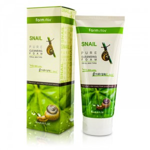 Пенка очищающая с экстрактом муцина улитки Snail Pure Cleansing Foam, FARMSTAY  180 мл