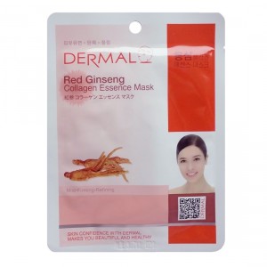 Косметическая маска с коллагеном и экстрактом женьшеня Алтайский Женьшень Red Ginseng Collagen Essence Mask, DERMAL   23 г