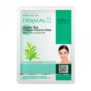 Косметическая маска с коллагеном и экстрактом зеленого чая Green Tea Collagen Essence Mask, DERMAL   23 г
