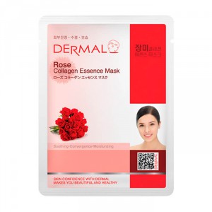Косметическая маска с коллагеном и экстрактом розы Rose Collagen Essence Mask, DERMAL   23 г