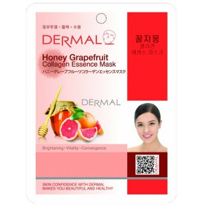 Косметическая маска с коллагеном, экстрактом грейпфрута и меда Honey Grapefruit Collagen Essence Mask, DERMAL   23 г