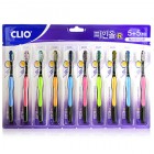 Набор зубных щеток с мягкой антибактериальной щетиной Fine All Antibacterial R 5+5, CLIO Корея 10 шт Набор зубных щеток с мягкой антибактериальной щетиной Fine All Antibacterial R 5+5, CLIO Корея 10 шт