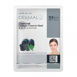 Косметическая маска с коллагеном и древесным углем Charcoal Collagen Essence Mask, DERMAL   23 г
