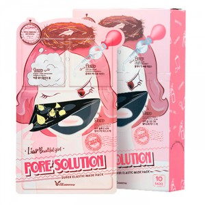Трёхступенчатая тканевая маска для сужения пор лице Pore Solution Super Elastic Mask Pack, ELIZAVECCA   40 г