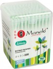Палочки ватные гигиенические, серия Lovely, с зеленым бумажным стиком, MANEKI Япония 1 упак (150 шт) Палочки ватные гигиенические, серия Lovely, с зеленым бумажным стиком, MANEKI Япония 1 упак (150 шт)