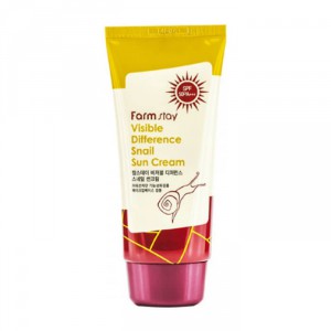 Солнцезащитный крем с экстрактом улитки Visible Difference Snail Sun Cream SPF50/PA+++, FARMSTAY   70 г