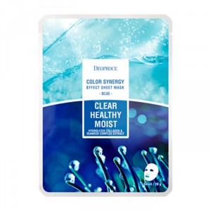 Увлажняющая тканевая маска для оздоровления кожи лица Color Synergy Effect Sheet Mask Blue, DEOPROCE   20 мл