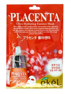 Тонизирующая тканевая маска для лица с экстрактом плаценты Placenta Ultra Hydrating Essence Mask, EKEL   25 г