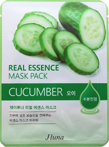 Тканевая маска для лица для зрелой и сухой, проблемной и пигментированной кожи Cucumber Real Essence Mask, JLUNA   25 г