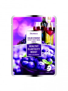 Маска тканевая на основе черники и красного винограда Color Synergy Effect Sheet Mask Purple, DEOPROCE   20 г