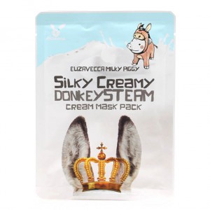 Маска тканевая на основе ослиного молока с паровым кремом Silky Creamy Donkey Steam Cream Mask Pack, ELIZAVECCA   25 г