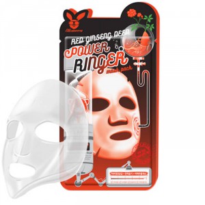 Регенерирующая тканевая маска для лица с экстрактом красного женьшеня Red Ginseng Deep Power Ringer Mask Pack, ELIZAVECCA   23 мл