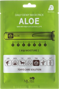 Маска тканевая c экстрактом алоэ MJ Care Daily Dew Mask Pack Aloe, MIJIN   25 г