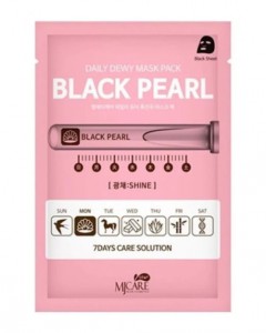 Маска тканевая c экстрактом жемчуга MJ Care Daily Dew Mask Pack Black Pearl, MIJIN   25 г