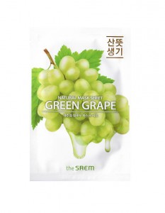 Маска тканевая с экстрактом винограда Natural Green Grape Mask Sheet, THE SAEM   21 мл