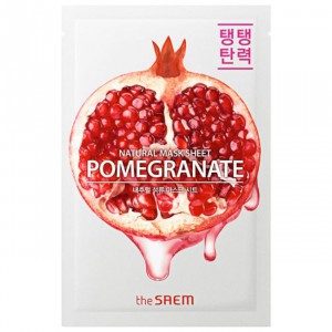 Маска тканевая с экстрактом граната Natural Pomegranate Mask Sheet, THE SAEM   21 мл