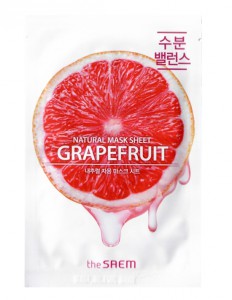 Маска тканевая с экстрактом грейпфрута Natural Grapefruit Mask Sheet, THE SAEM   21 мл