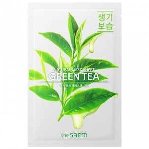Маска тканевая с экстрактом зеленого чая Natural Green Tea Mask Sheet, THE SAEM   21 мл