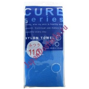Японская жесткая мочалка для тела Cure Nylon Towel Hard, OHE (синяя)