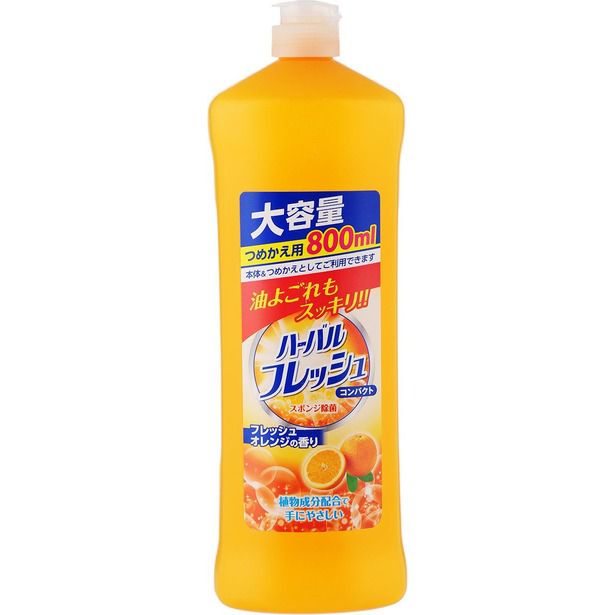 Концентрированное средство для мытья посуды, овощей и фруктов с ароматом апельсина, MITSUEI 800мл.