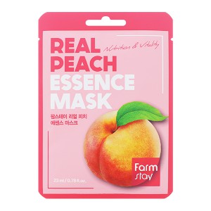 Тканевая маска для лица с экстрактом персика Real Essence Mask, FARMSTAY   23 мл