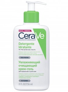 Увлажняющий очищающий крем-гель для нормальной и сухой кожи лица и тела, CERAVE 236 мл
