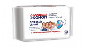 Антибактериальные влажные очищающие салфетки Smart Эконом, АВАНГАРД 100 шт