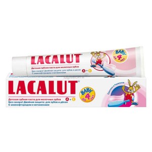 Зубная паста детская до 4 лет для молочных зубов, LACALUT 50 мл