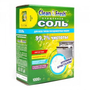 Соль для всех типов посудомоечных машин, CLEAN & FRESH 1 кг