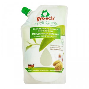 Ухаживающее жидкое мыло для рук Миндальное молочко FROSCH 500 мл (мягкая упаковка)