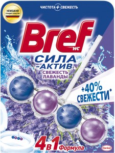 Чистящая подвеска для унитаза Лаванда, 4 в 1 Сила-Актив Bref, HENKEL 50 г