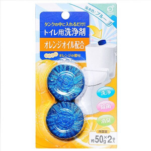 Очищающие и дезодорирующие таблетки для унитаза с ароматом апельсина, Okazaki 50 г х 2