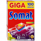 Таблетки для посудомоечных машин All in One, Somat 65 шт. (лимон-лайм) Таблетки для посудомоечных машин All in One, Somat 65 шт. (лимон-лайм)