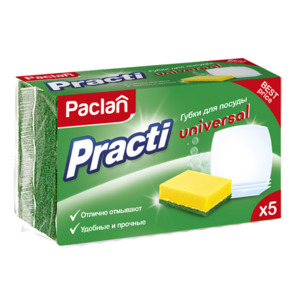 Губки для мытья посуды универсальные Practi Universal, Paclan 5 шт