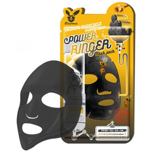 Тканевая маска для лица с древесным углем Black Charcoal Honey Deep Power Ringer Mask Pack, Elizavecca 1 шт.