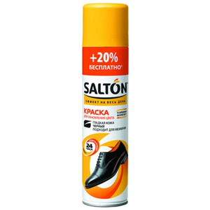 Аэрозольная краска для обновления цвета гладкой кожи Salton 250 мл (черный)