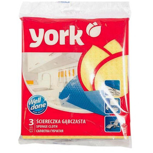 Cалфетки хозяйственные губчатые, York 3 шт (17,5 х 15,5 см)