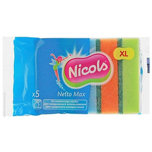 Губки для посуды Netto Max, Nicols 5 шт