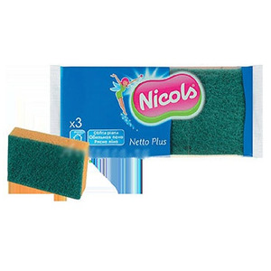 Кухонные губки для посуды Netto Plus, Nicols 3 шт